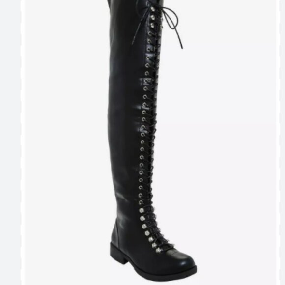 Hot Topic NWT Over the Knee Combat Boots - Picture 1 of 9
